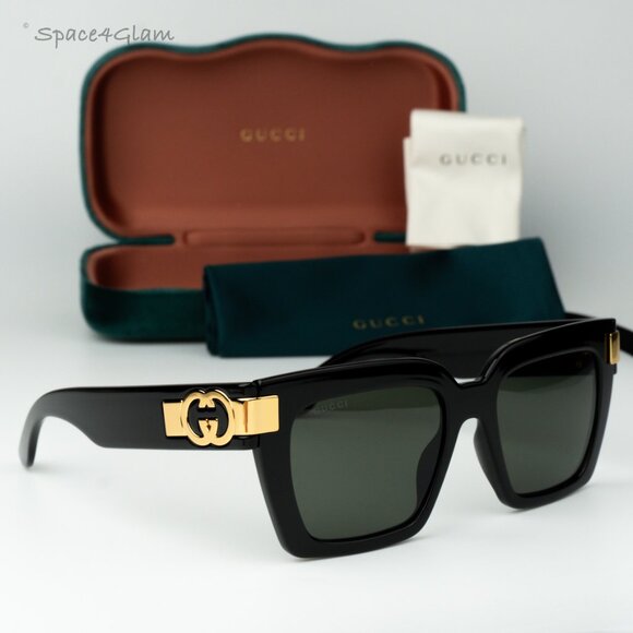 Gucci Men Sunglasses Black Grey Square GG1689S 001 NEW AUTHENTIC - Picture 3 of 9